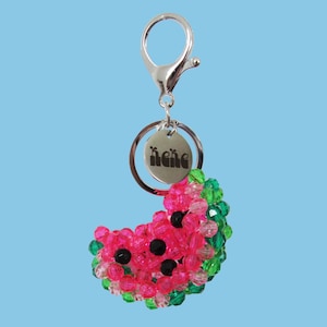Beaded Watermelon Bag Charm / Key Chain