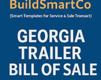 Georgia Anhänger & Zubehör Bill of Sale | Bearbeitbares PDF plus Word | Sofortdownload | Druckvorlage für Privatverkauf