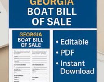 georgia Boot-Verkaufsbrief | Druckbare und bearbeitbare PDF-Vorlage | Boot Schiff Verkaufsform | Sofortiger Download von BuildSmartCo