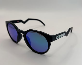 O HSTN Sunglasses – Matte Black Frame / Green  Lenses •  Oakley Round Streetwear Shades • Zigzag Temple Design