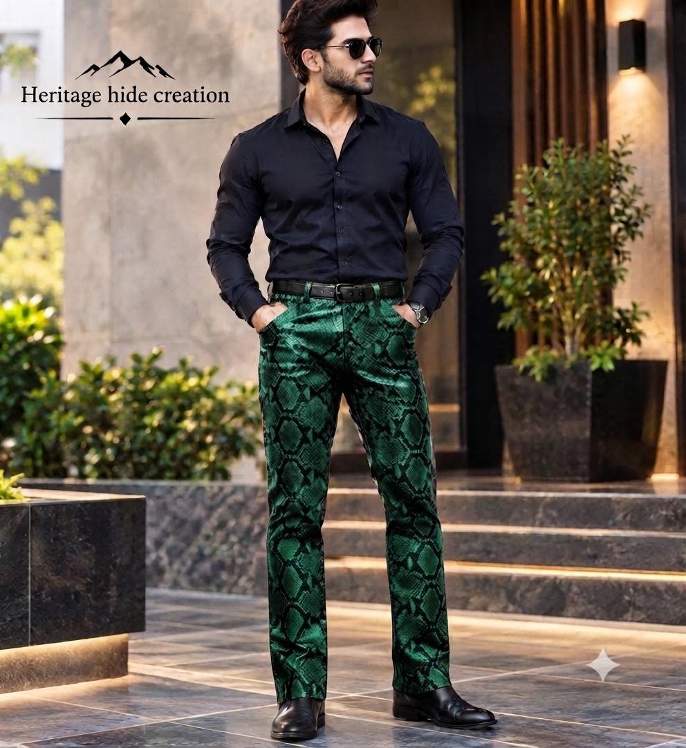 Real Python Leather Pants - Etsy