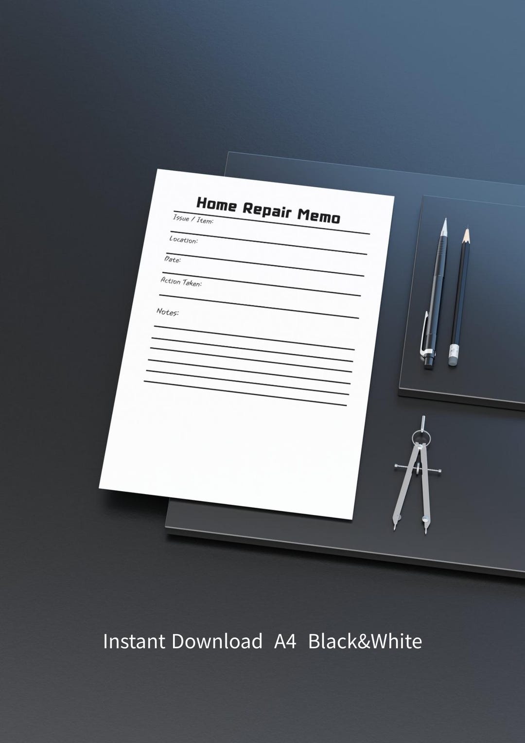 Home Repair Memo | Printable Home Maintenance Notes | A4 Repair Log ...