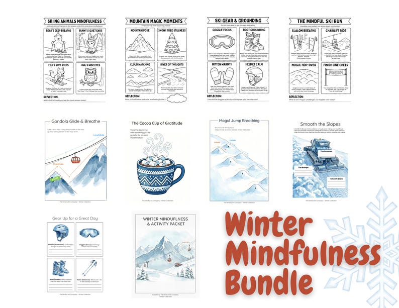 Winter Mindfulness & Activity Packet- Kids Activities - Etsy