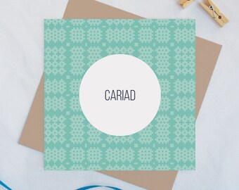 Welsh love card 'Cariad' / Cerdyn Cymraeg Santes Dwynwen Welsh Valentine's day Welsh love card