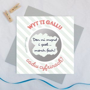 Walisische Kratzkarte 'Wyt ti gallu cadw cyfrinach?' Scratch and reveal Karte Cerdyn Cymraeg Baby Schwangerschaftskarte Verlobungskarte