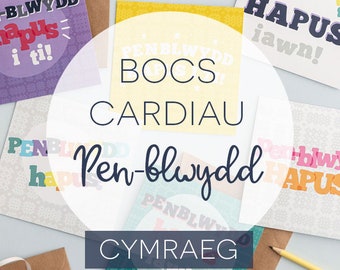 Welsh birthday cards / Cardiau penblwydd Cymraeg - multibuy, card bundle, pecyn cardiau, pen-blwydd