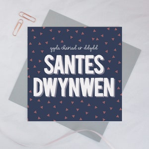 Biglietto d'amore gallese 'Gyda chariad ar ddydd Santes Dwynwen' / Cerdyn cariad Cymraeg St Dwynwen Welsh San Valentino Amore gallese