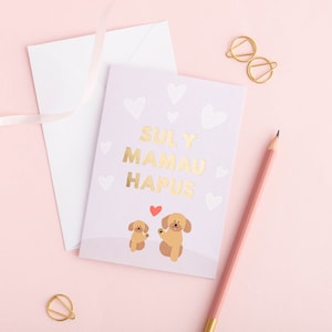 Walisische Mutter-Tageskarte 'Sul y Mamau hapus' Hunde