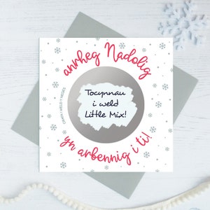 Carte à gratter de Noël « anrheg Nadolig yn arbennig i ti ! - Carte de Noël gallois / Cerdyn Nadolig Cymraeg