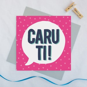 Welsh love card 'Caru ti' / Cerdyn cariad Cymraeg Santes Dwynwen Welsh Valentine's day Welsh love card