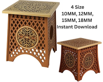 Ornate Wooden Side Table Laser Cut CNC File