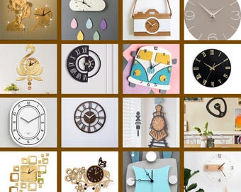 Clock SVG Bundle | 100+ Laser Cut Files, Modern, Vintage Digital Download
