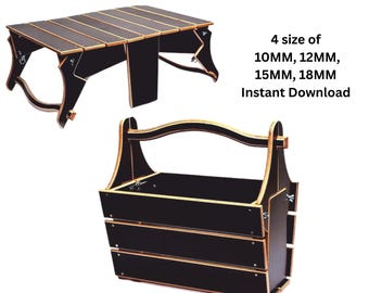 Foldable Wooden Tool Box & Table Laser Cut File