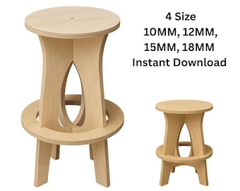 Round Wooden Stool Laser Cut CNC File