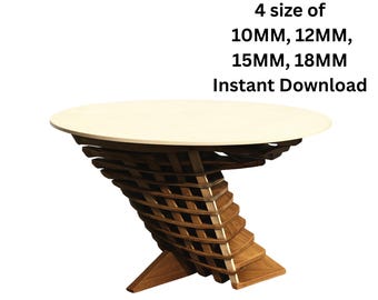 Modern Wooden Table CNC Design SVG DXF Instant Download