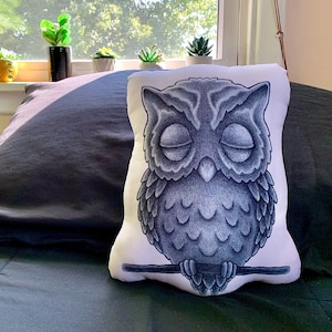 Sleeping Owl Throw Pillow