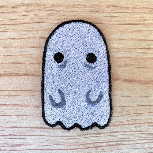 3 Embroidered Ghost Patch Halloween Sewon Patch Etsy