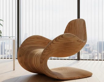 Parametric Wooden Chair CNC File | Modern Plywood Furniture Design (Digital Download)