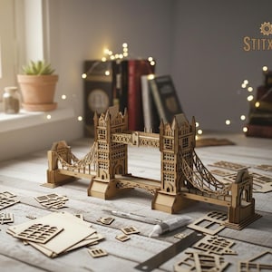 Tower Bridge Laser Cut DXF File – 3D Wooden Puzzle Model
