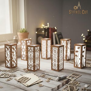 Laser Cut Wooden Lamp DXF File, CNC Light Shade (Digital Download)