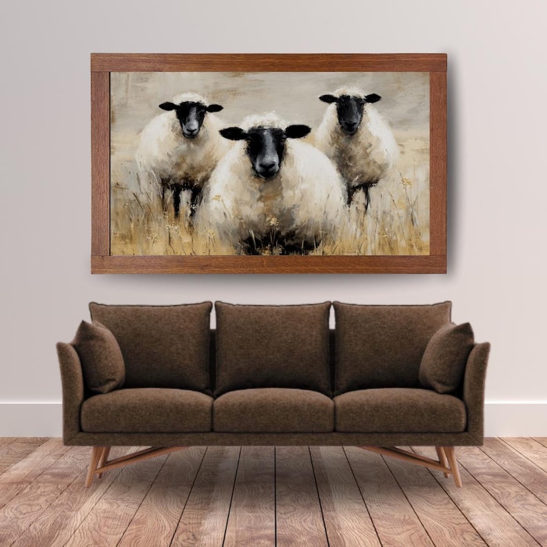 Vintage Spring Sheep Art Print: Rustic Antique Decor (physical Print ...