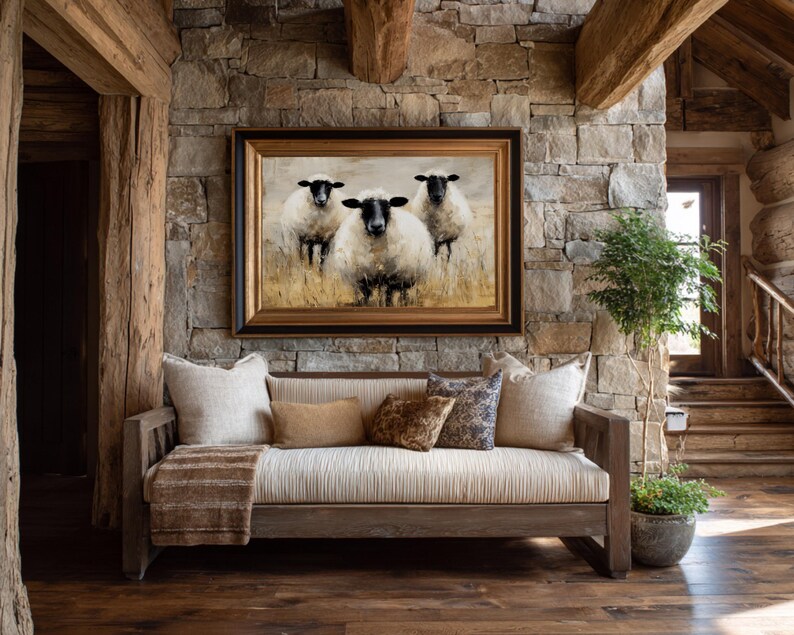 Vintage Spring Sheep Art Print: Rustic Antique Decor (physical Print ...