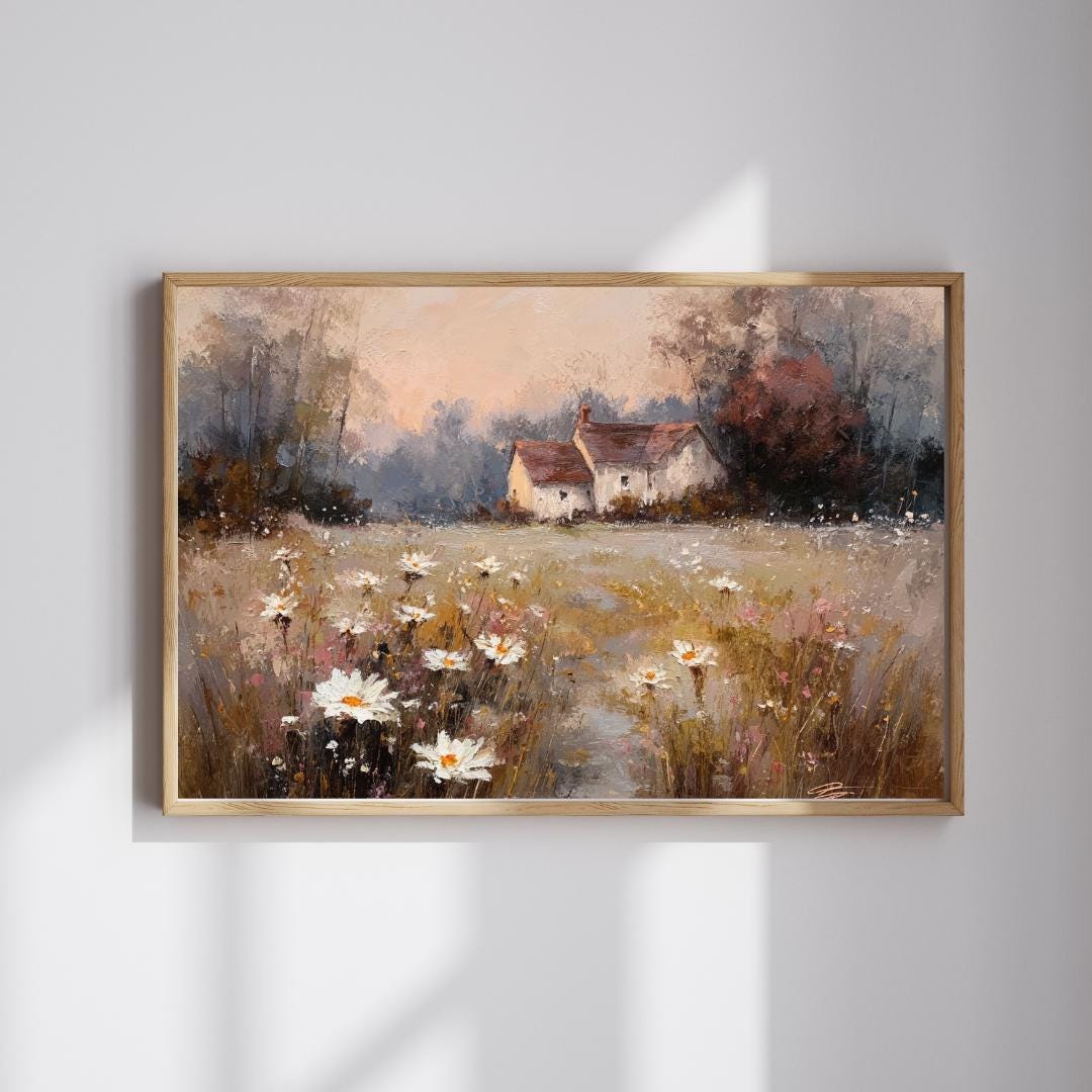 Vintage Spring Cottage Art Print: Rustic Antique Decor (physical Print ...