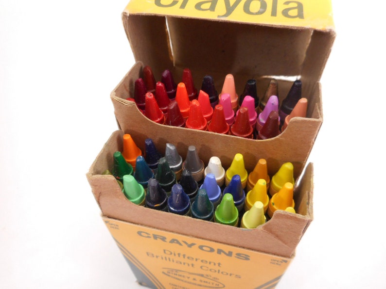 Vintage Crayola Crayons Box of 48 Includes Retired Colors Etsy