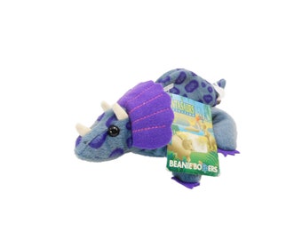 Fantasaurs Triceratops Plush Toy Beanie with Tag 1990s