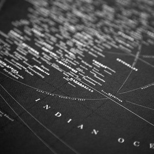 Typographic Black World Map image 2