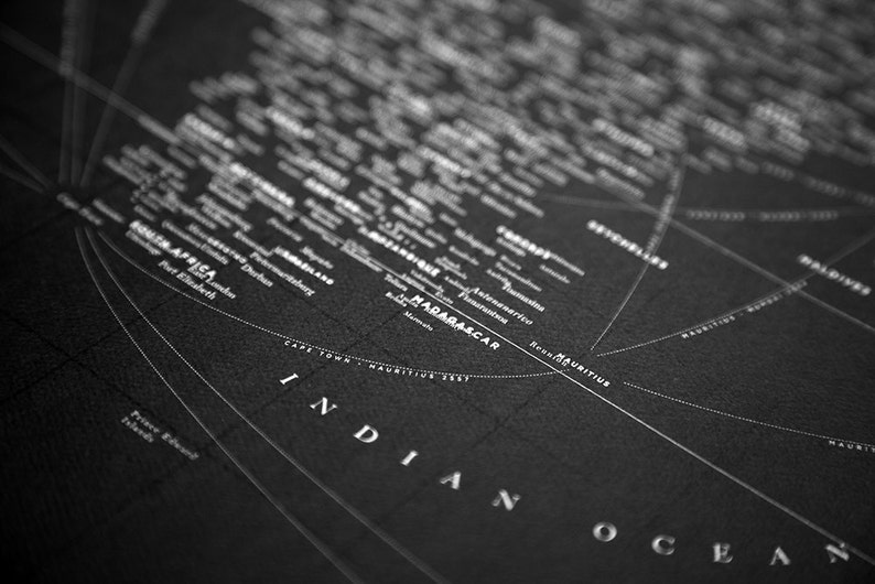 Typographic Black World Map image 2