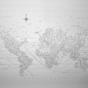 Letterpressed Typographic World Map image 1