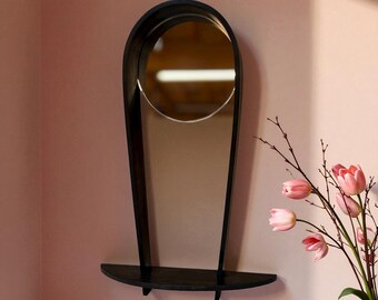 Steam-bent Ash wood Mirror