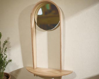 Steam-bent Ash wood Mirror