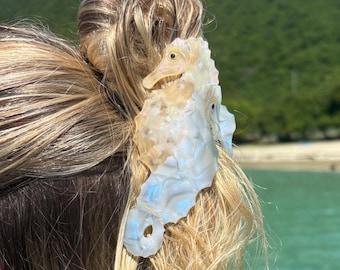 Seahorse Hair Clip – Ocean Accessory - Beach Barrette- Mermaid Claw Clip