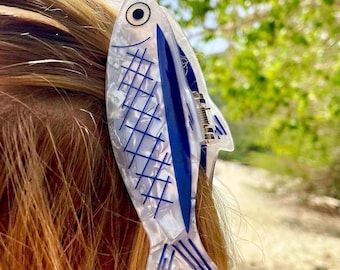 Sardine Fish Hair Claw Clip | Coastal Summer Accessory I Women's Gift