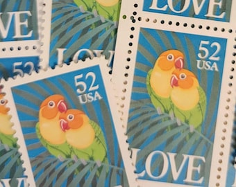 Love bird stamps 52 cents denomination (4 stamps)