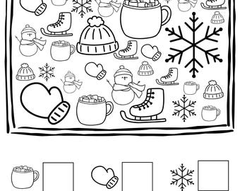 Winter I Spy Printable for Kids| Preschool & Kindergarten Winter Activity| Snow Seek and Find