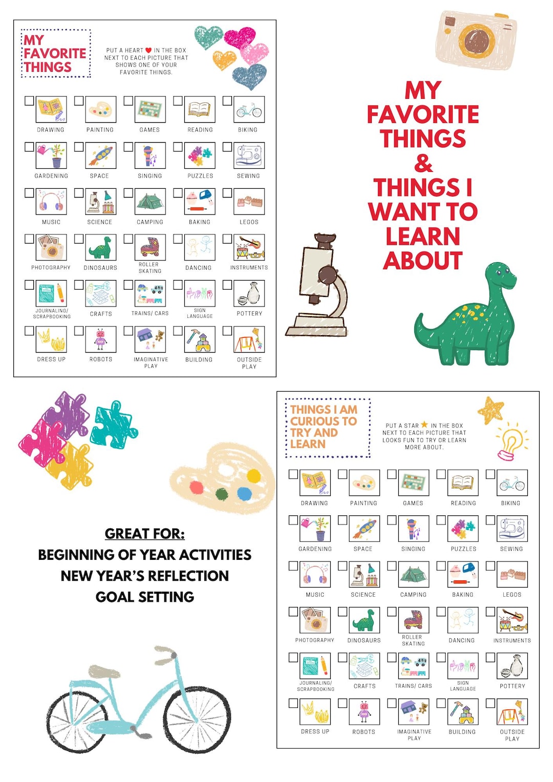 All About Me: My Favorite Things & What I Want to Learn| Interests ...