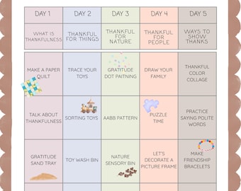 Preschool Thankful Lesson