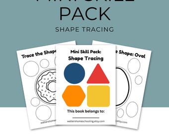 Shape Tracing Worksheets Printable | Preschool Pre-K Shapes | Circle Square Triangle | Fine Motor Prewriting Homeschool