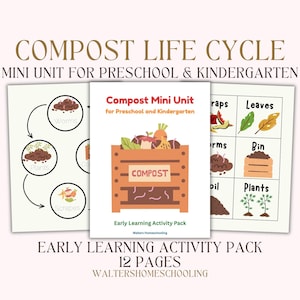 Compost Life Cycle Printable | Preschool & Kindergarten Science Worksheets | Composting Stages | Homeschool Earth Science Pack