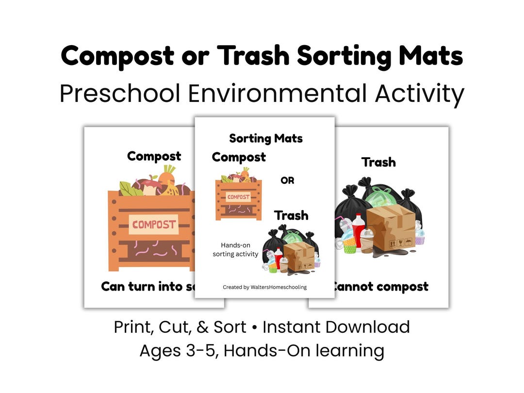 Compost or Trash Sorting Mats | Preschool Environmental Sorting ...