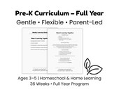 Pre-K Homeschool Curriculum Printable | Full Year 36 Week Program Ages 3-5 | Play Based Kindergarten Readiness