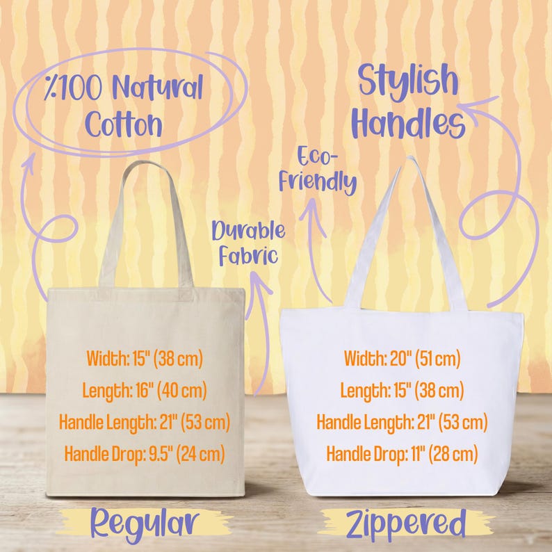 Pode incluir: Duas sacolas de algod&atilde;o rotuladas como Regular e Zippered. A sacola Regular tem 38 cm de largura, 40 cm de comprimento, com al&ccedil;a de 53 cm. A sacola Zippered tem 51 cm de largura, 38 cm de comprimento, com al&ccedil;a de 53 cm. Texto: 100% Natural Cotton.