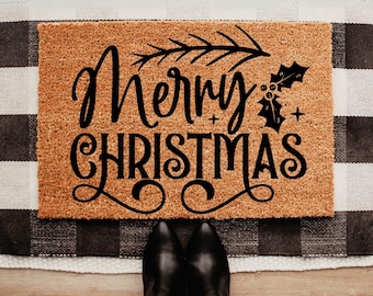Merry Christmas Doormat, Merry Christmas, Doormat, Christmas Doormat, Christmas Decor, Christmas Decorations, Christmas Porch Decor, Gift