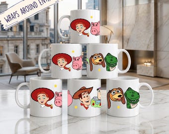 Toy Story Ceramic Coffee Cup, Pixar Disney Cup, Toy Story 5 Movie Buzz Lightyear and Woody Matching Cup, You've Got a Friend in Me Mug