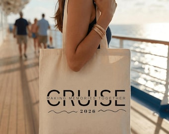 Custom Family Cruise Tote Bag Making Memories Together, Personalized Vacation Tote, Travel Gift Tote, Beach Trip Bag, Sailing Adventure Tote