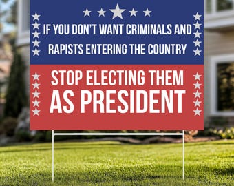 Anti Trump Yard Sign with Stake, Save Democracy Garden Sign, Political Protest Decor, Humane Government Equality Outdoor Banner