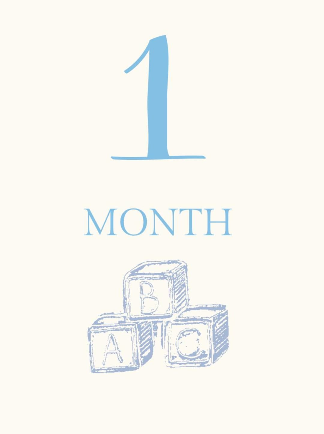 Baby Boy Milestone Cards Printable | Months 1–4 | Blue Photo Props ...